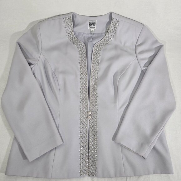 R & M RICHARDS Mother of The Bride Officecore Gray SET-2 Dress/Jacket Size 18. - Picture 8 of 17